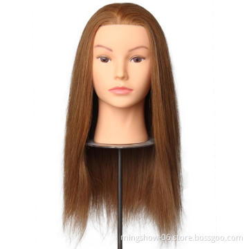 Beauty salon hairdressing training head with 100% human hair